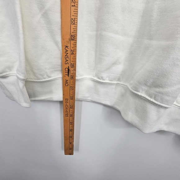 Retro Santa Claus Crew Neck Sweatshirt Womens L White Cotton Blend Holiday - Picture 5 of 7